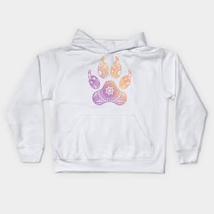 Dog Paw Print Mandala Kids Hoodie